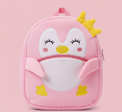 UDHNA Soft Neoprene Penguin Backpack with Crown 12 L Backpack(Pink)