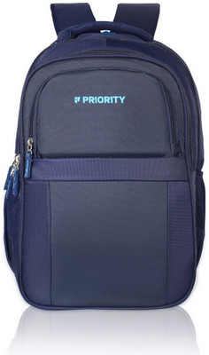 Priority 18 Inch Solid Navy Blue Polyester 26 L Laptop Backpack(Blue)