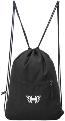 H-Hemes Drawstring Backpack Small Bag Gym Bag With Front Zipper Pocket_21 12 L Backpack(Black, Black)