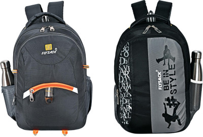FLYSACK Everyday Versatile Casual Durable Stylish Multi-Purpose Classic Backpack 35 L Backpack(Grey, Black)