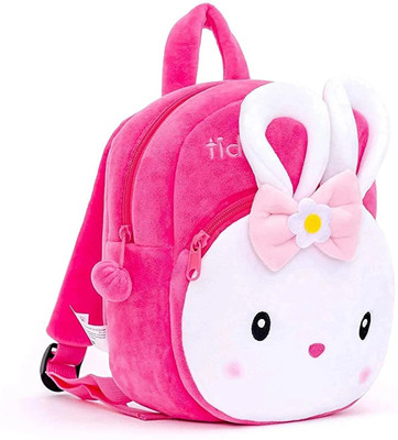 Great More School Bag Soft Plush Backpacks Baby Years 2 to 6 Baby/Boys/Girls Nursery SE-19 10 L Backpack(Pink, White)