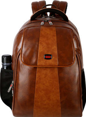 R RADIANT BAG Faux Leather Water Resistant Laptop Backpack/Office Backpack for Men/Women 35 L Laptop Backpack(Tan)