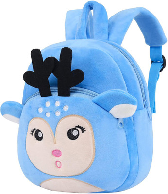 Zexsazone Soft plush fabric Kids school backpack Deer bag for age 2-7 Years Childs. 10 L Backpack(Blue)
