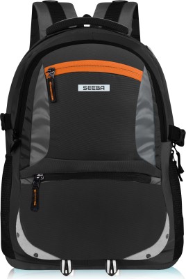 SEEBA spacy unisex backpack with rain cover and reflective strip 38 L Laptop Backpack(Black)