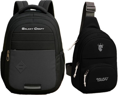 Galaxy Craft Trendy Backpack for School & College – Spacious & Stylish 30 L Backpack(Black, Grey, Black)