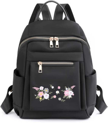 DAQ Fancy Leather Stylish Premium Backpack For Women & Girls School/Casual Bag 10 L Laptop Backpack(Black)