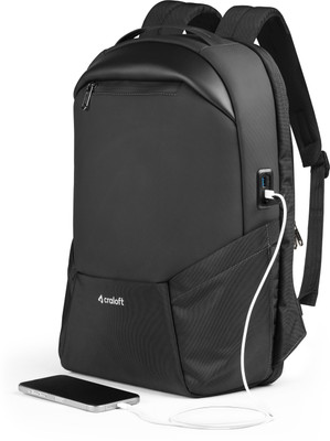 CRALOFT & Bag for 15.6 / 16 Inch with USB-C Fast Charging Port for Office & Travel 23 L Trolley Laptop Backpack(Black)