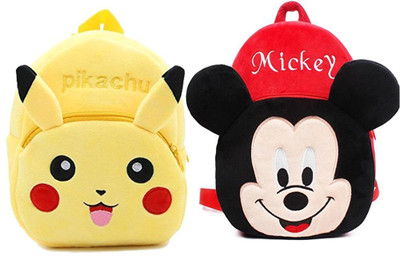 Aveek BM-Latch_combo of 2 yellow pikachu, red mickey_1185 12 L Backpack(Multicolor)