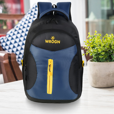 WROGN Medium 30 L Laptop Backpack For College School Travel Office For Men & Women  (Black, Blue) For Rs. 373 @ 88 %