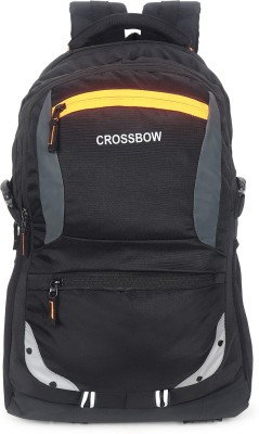 Crossbow Large Laptop Backpack Spacy unisex backpack with rain cover and reflective strip 35 L Trolley Laptop Backpack(Black)