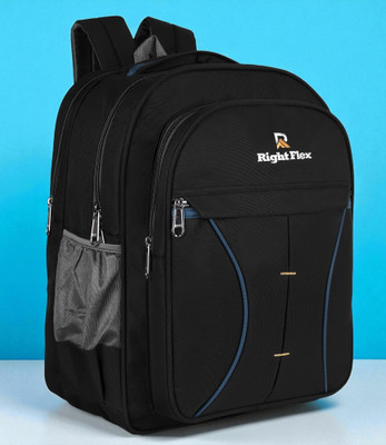 Right Flex School bag for Class 2 to 5 Girls & Boys | 3 Compartments | Water-Resistant 30 L Backpack(Black)