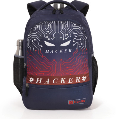 Richers BOYS&GIRLCasualBackpack inBlack Polyester Spacious Compartments & Hidden Storage 35 L Laptop Backpack(Black)
