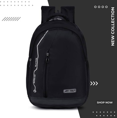 Galaxy Craft Black Color Design Five Zipper Laptop Travelling Backpack 35 L Laptop Backpack(Black)