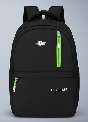 Flyscape Terror Green Zipper Black bag 25 L Backpack(Multicolor)
