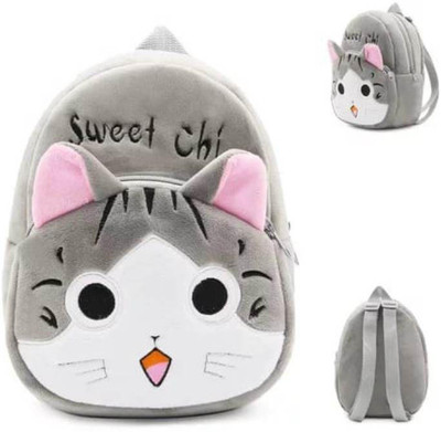 Zexsazone Soft plush premium fabric Kids Bag Sweet-chi Grey color Age up 6 Year Childs Bag 10 L Backpack(Grey)