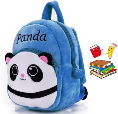 AMANVANI Soft Toy Bag Panda Plush Bag For Cute Kids 2-5 Years Plush Bag 4 L Backpack(Blue)