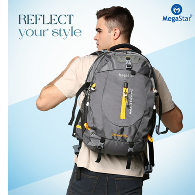 MegaStar Ultimate Premium Waterproof Bag For Travelling Trekking Rucksack Hiking Camping 45 L Laptop Backpack(Grey)