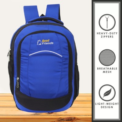 GOOD FRIENDS Water Resistant for Boys Girls Office School College & Students Waterproof Bags 35 L Laptop Backpack(Blue)