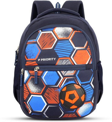 Priority 16 Inch Mischief 003 Navy Blue Printed School 27 L Backpack(Blue)