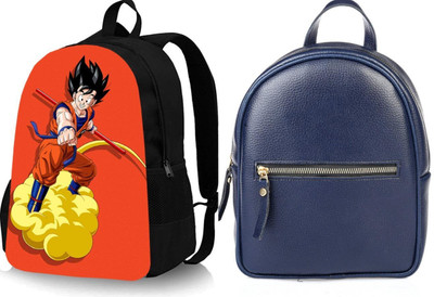 khatushyam collection A_GOKU_@@_3 & leather look blue backpack_12_abc 30 L Backpack(Black, Black)