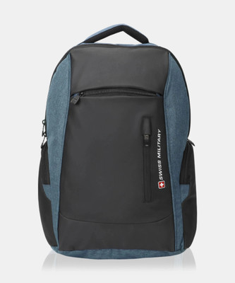 SWISS MILITARY with Rain Cover 26 L Laptop Backpack(Blue, Black)