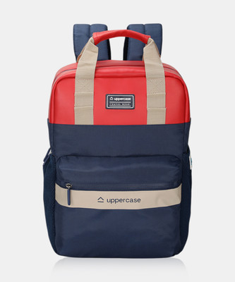 Uppercase 17L Vegan Leather 15'' Laptop Backpack, Rainproof Zippers Dark 17 L Laptop Backpack(Blue)