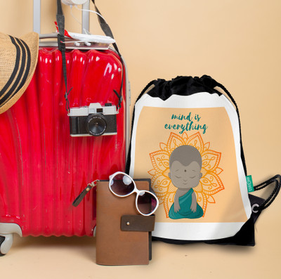 curiohh Mind is Everything | 10 Liters Draw String Bag (Backpack) 10 L Backpack(White)