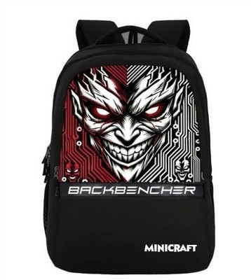 Minicraft Backbencher New Edition with Hidden Pocket 28 L Laptop Backpack(Black)