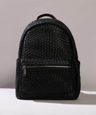 Haute Sauce Women's The Weave Curve Backpack - Onyx Black 18 L Backpack(Black)