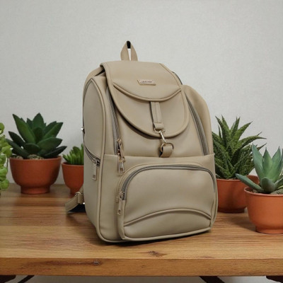 BIBO 18 litter ivory backpack bag for college girls and working women 18 L Backpack(Beige)