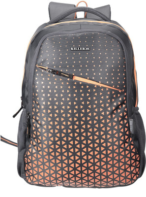 KILLER Glitters Polyester 37L Grey School Backpack Bag 37 L Backpack(Grey)