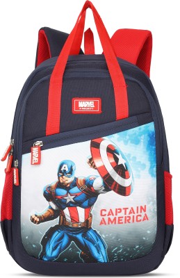 Marvel Priority 14 inch Popins 007 Marvel Captain America Printed 23 L Backpack(Blue)