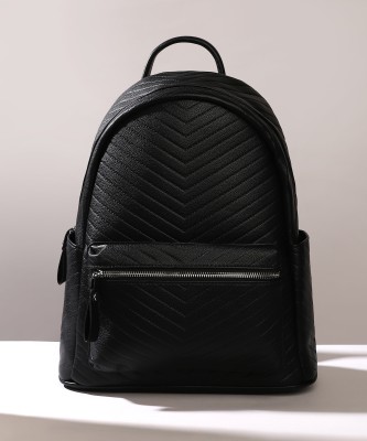 Haute Sauce Women's The Chevron Curve Backpack - Onyx Black 18 L Backpack(Black)