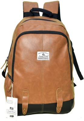 am anand rider AR Premium Faux Leather 28 L Water Resistant Finsih Laptop Backpack 28 L Laptop Backpack(Brown)