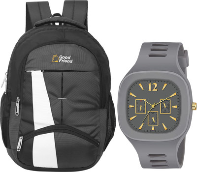 Good Friend school/college/office/casual bags use all age boy’s/girl’s/ with digital watch 35 L Laptop Backpack(Grey)