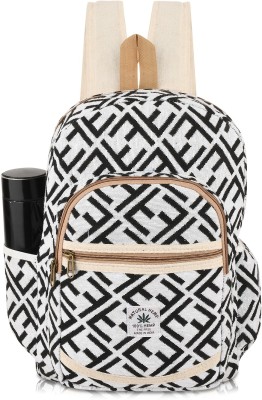 Mahaveer Collection Collage And School Backpack Alphabet Print Backpack 15 L Backpack(Black, White)