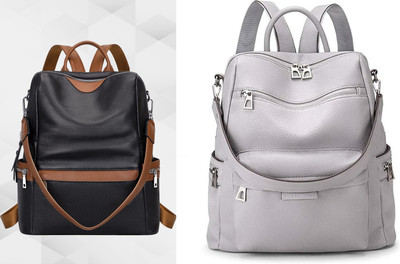 Spinsell Leather Backpacks For College And Office For Girls And Women 18 L Trolley Backpack(Black, Grey)