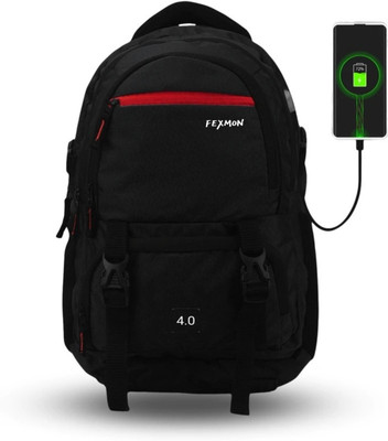 FEXMON Waterproof Febric Discovery 4.0 Unisex School Bag College Bag With USB Port 35 L Laptop Backpack(Black)