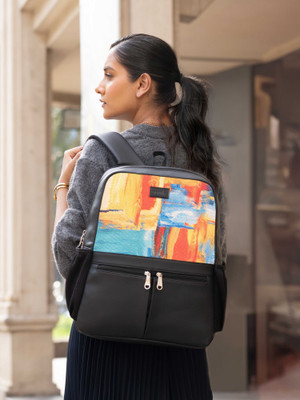 ZOUK Abstract Amaze Office Backpack 16.5 L Laptop Backpack(Black)