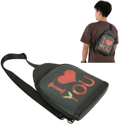 bsddp LED Display Sling Backpack Fully App Control 10 L Backpack(Black)