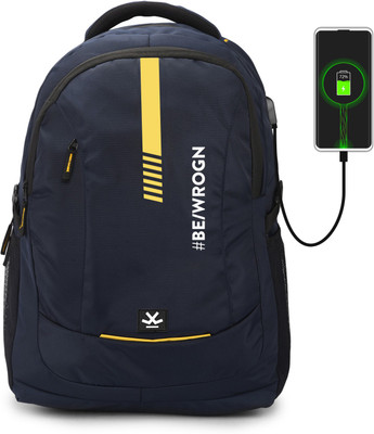 WROGN ECHO 2.0 Unisex Smart Backpack with USB and Rain Cover 35 L Laptop Backpack(Blue)