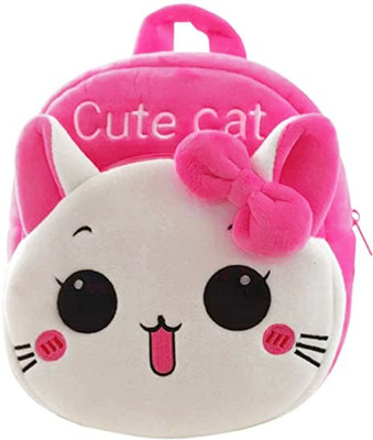 Safar Enterprises Cute Cat School Bag Soft Plush Backpacks Baby 1 to 3 Age Boy,Girls Nursery 12 L Backpack(Pink)