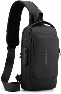 QAWACHH Sling Bag outdoor Small Shoulder Side Bags Water-resistant Side Bag (BLACK) 3 L Backpack(Black)