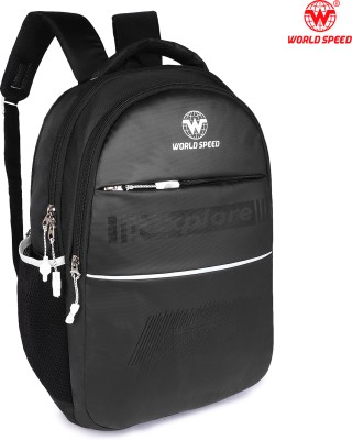 World Speed Casual Trendy Shoulder Office College 15.6 inch Laptop Unisex Backpack 30 L Laptop Backpack(Black)
