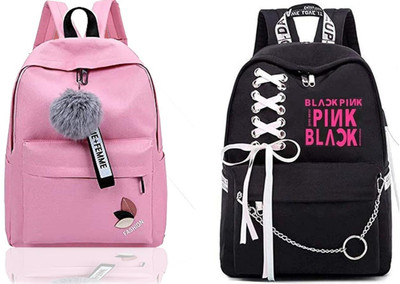 khatushyam collection A_@ PINK_ FSN_^^ 1 & RIBBEN-BLCKPINK-1PC_abc 30 L Backpack(Pink, Black)