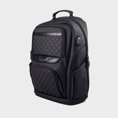 Timus Berlin Premium Polyester Fabric |Water Resistant |USB Port| Unisex 23 L Laptop Backpack(Black)