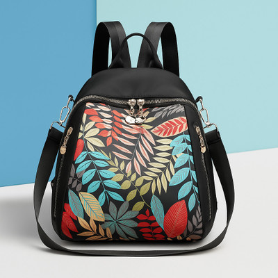 Dayalaxmi Fashion Leaf Print Backpack Handbag | Stylish Shoulder Bag for College, Office & Travel 15 L Backpack(Black)