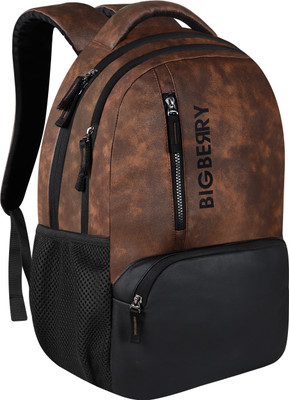 BIGBERRY NEWAGE 28 Ltrs genuine PU Brown Backpack with Multiple Compartments & organiser 28 L Laptop Backpack(Brown)