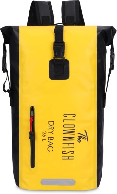 The CLOWNFISH Waterproof PVC 25L Dry Backpack with Waterproof Accessory Bag Sport (Yellow) 25 L Backpack(Yellow)