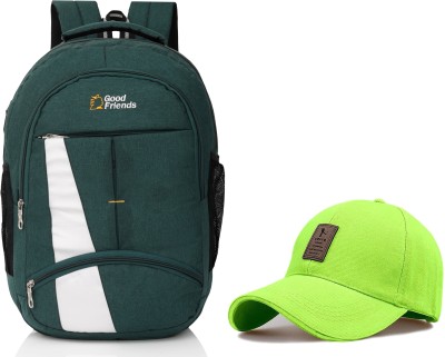 Zadinga Stylish Lightweight school bags/College Bag & Men's Sports Cap Unisex 35 L Laptop Backpack(Green)